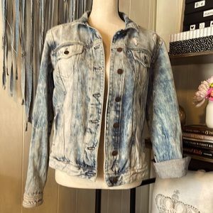 Express vintage acid washed Jean jacket 💯 cotton Sz Large